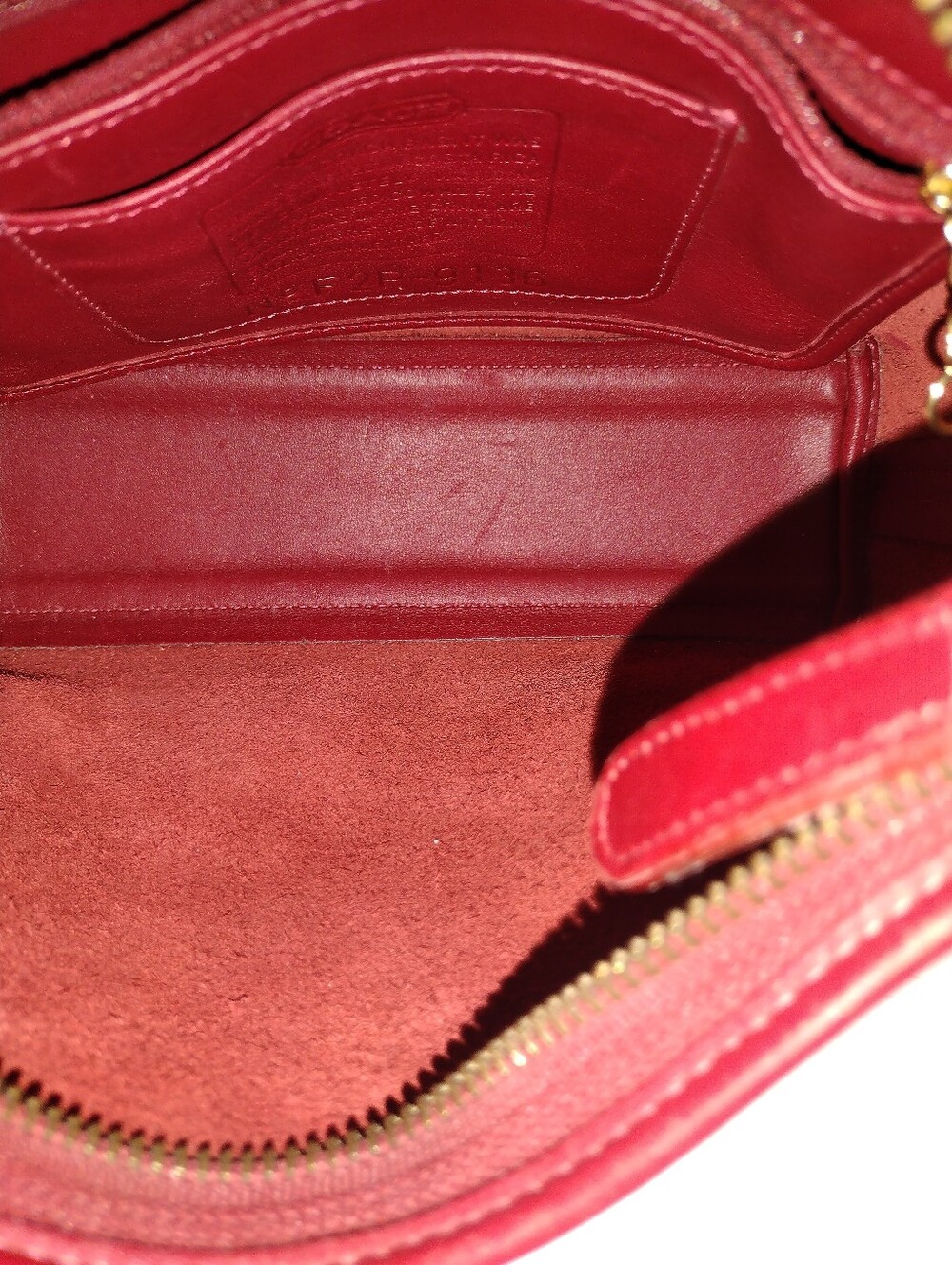 Vintage Y2K COACH Red Leather Legacy Small Hobo Bag 9136 Rare Cherry Red - Picture 15 of 16